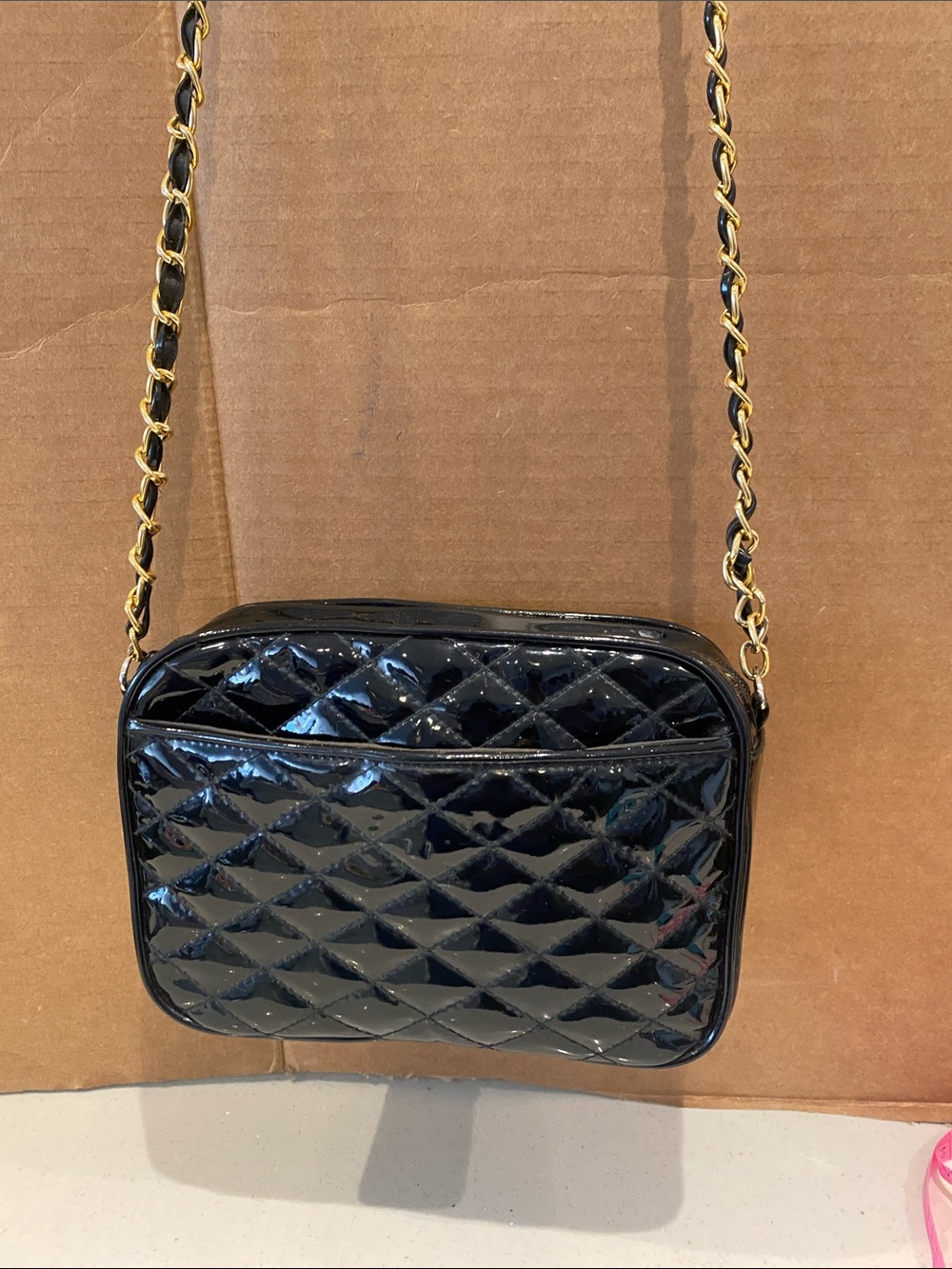 Sleek Black faux glossy bag - Picture 3 of 13